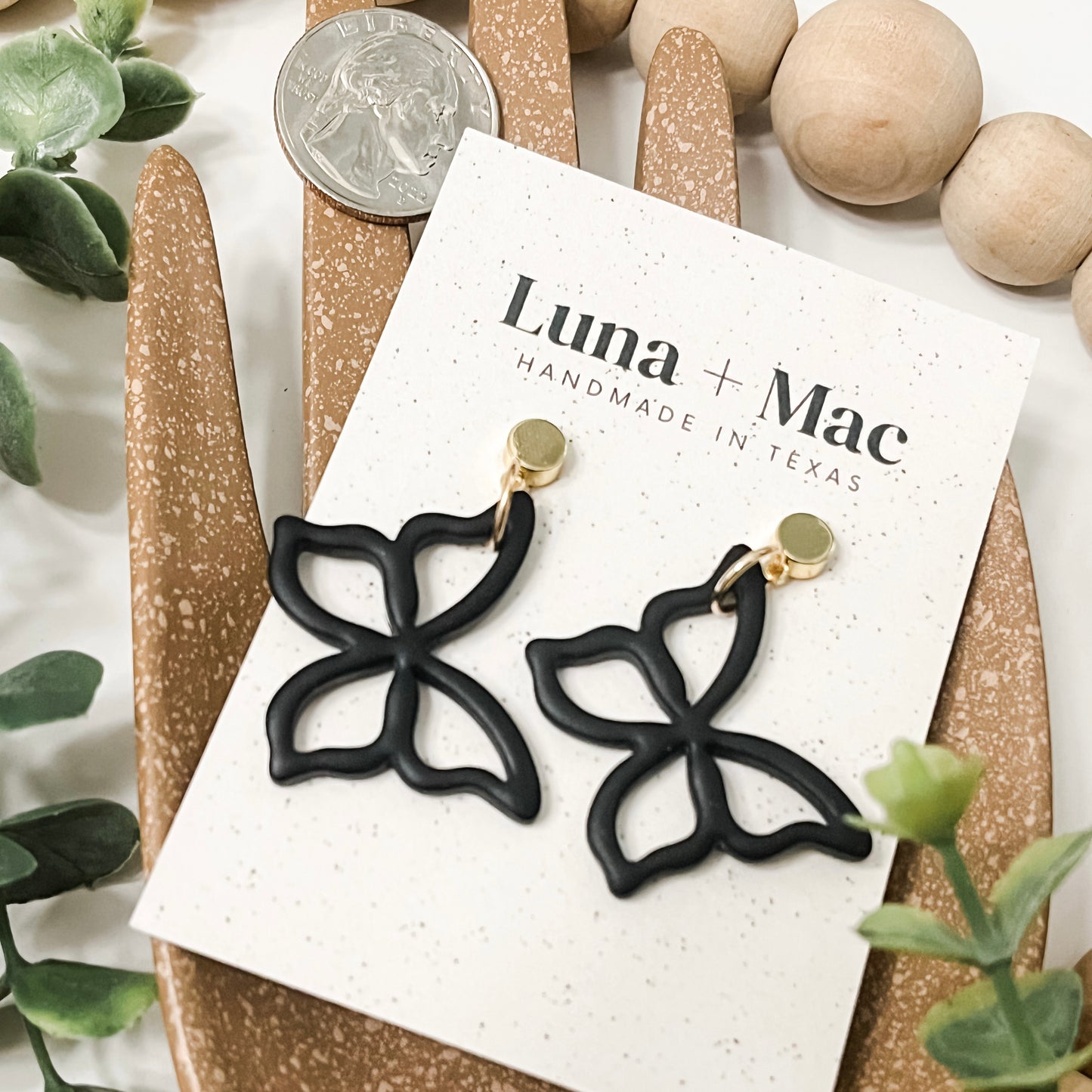 Flutterlight Earrings - Black