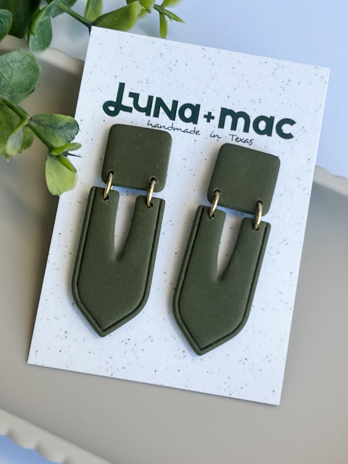 Vertex Earring - Olive
