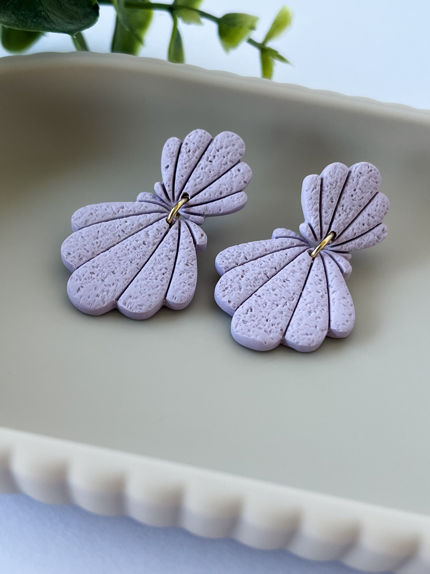 Double Shell Earring - Lilac