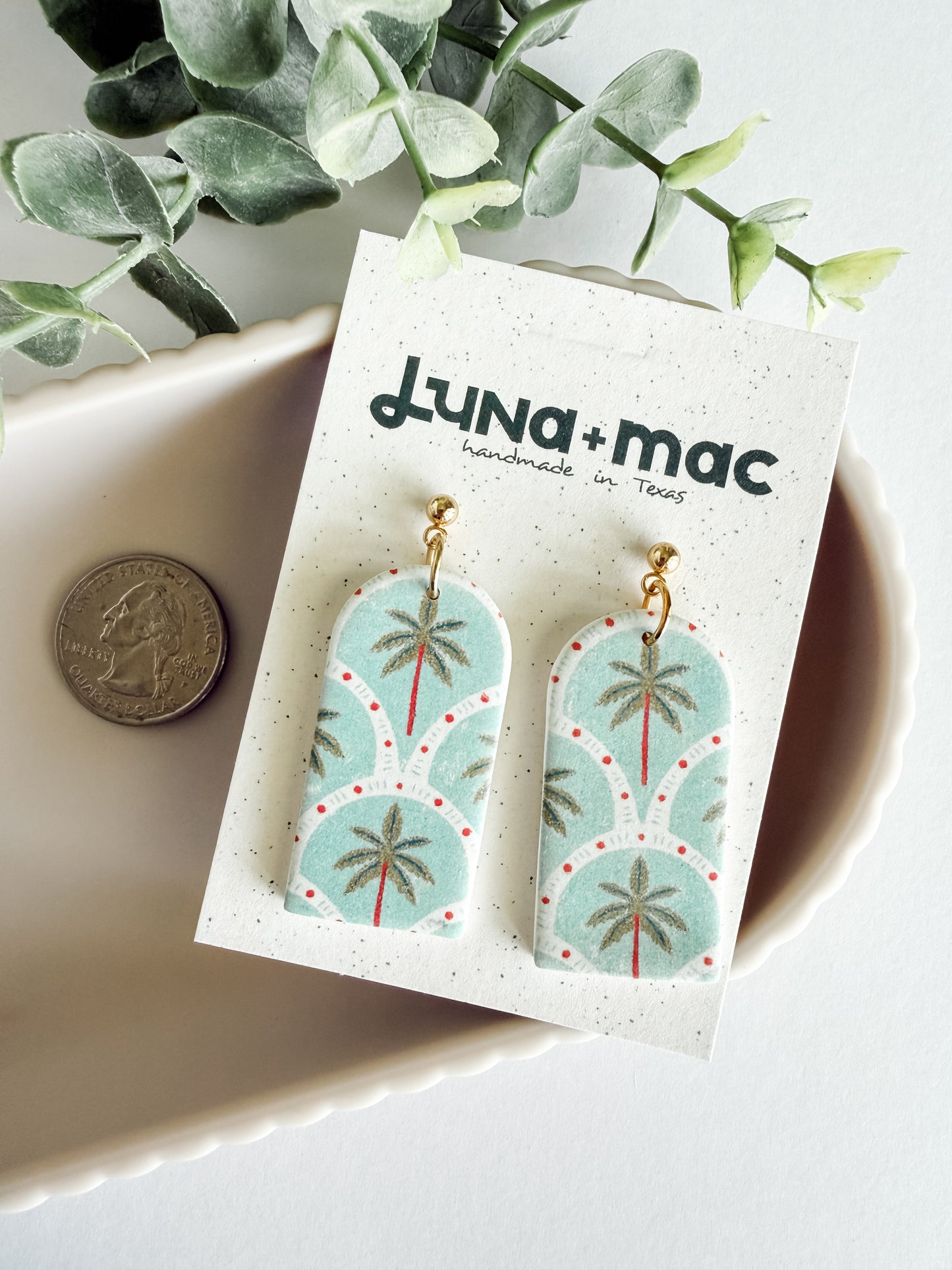 Arched Earring - Summer Palms