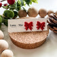 Classic Holiday Bow Studs - Red Glitter