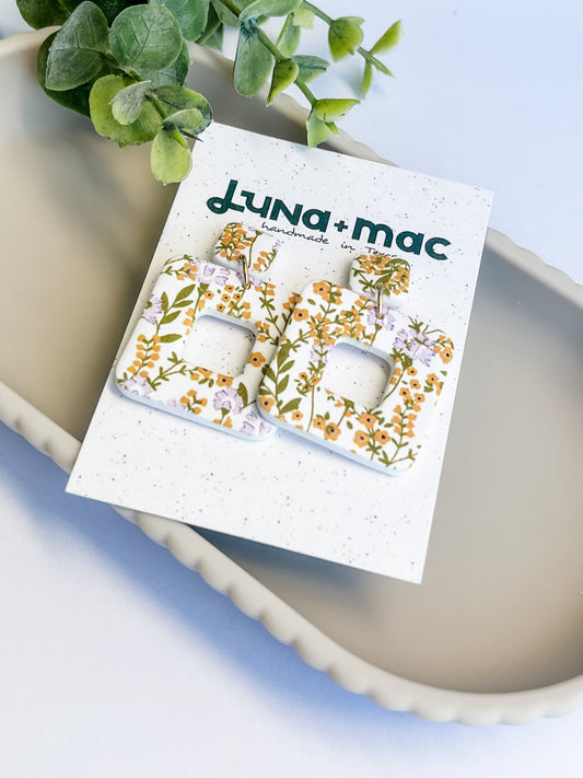 Modern Edge Earrings - Spring Florals