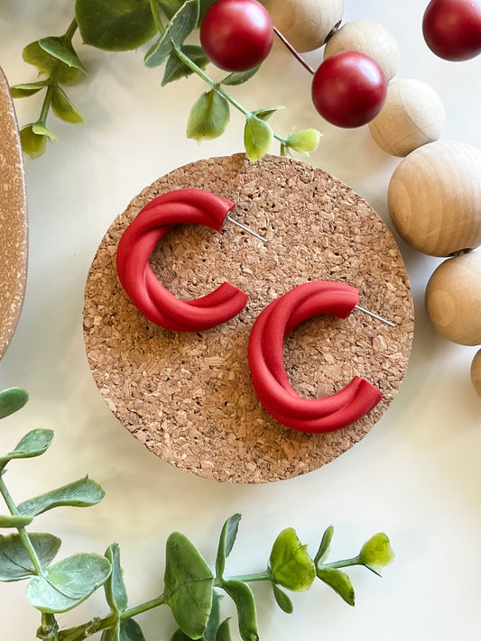 Twist & Turn Hoop Earring - Red