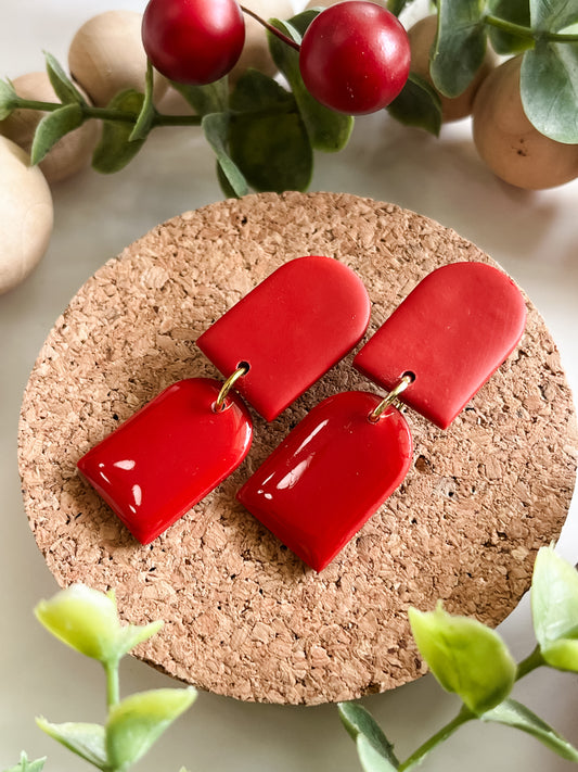 Cascading Arches Earring - Red