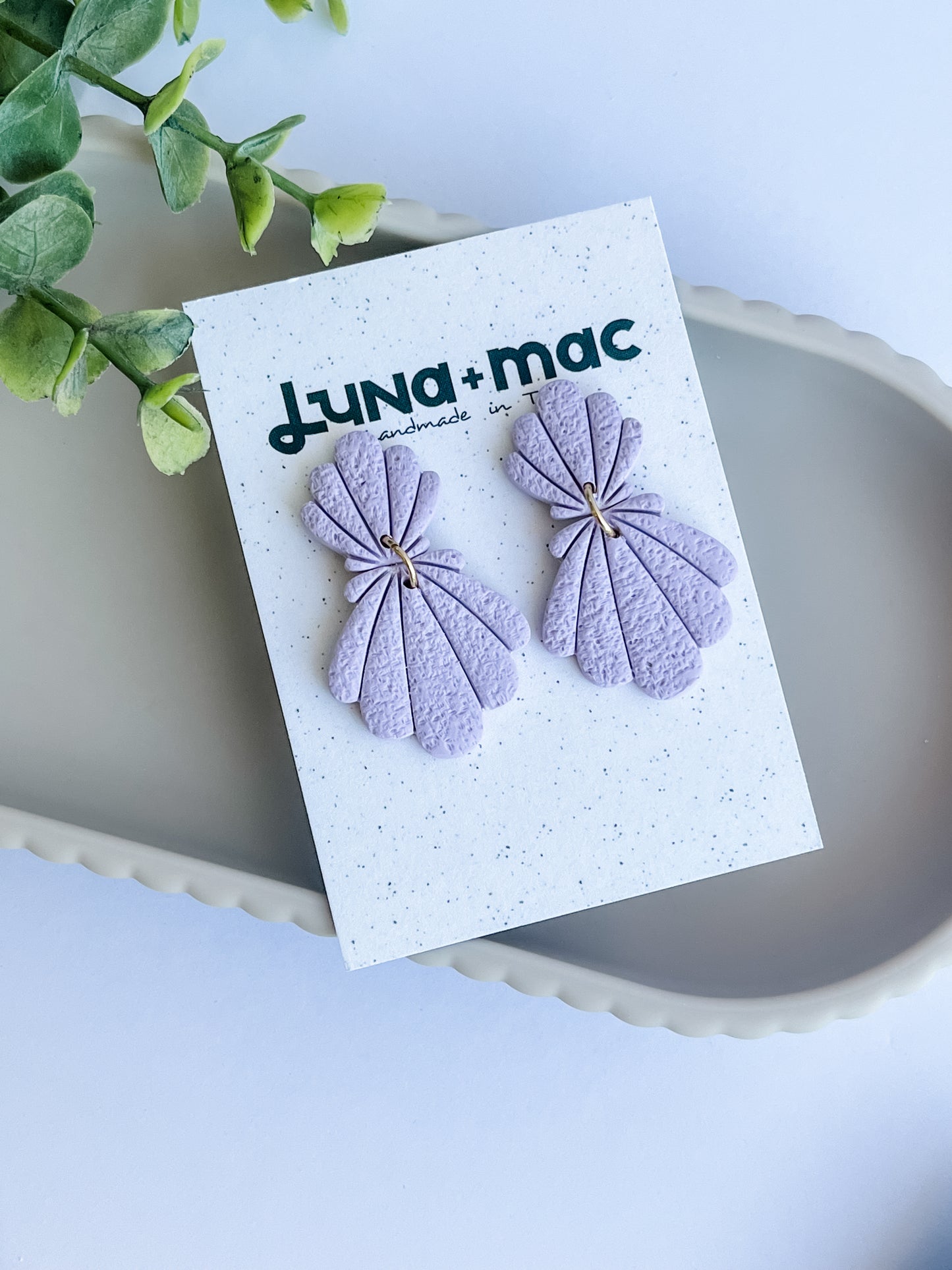 Double Shell Earring - Lilac