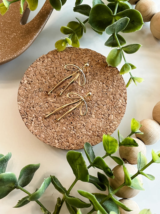 Golden Bow Dangles - Medium
