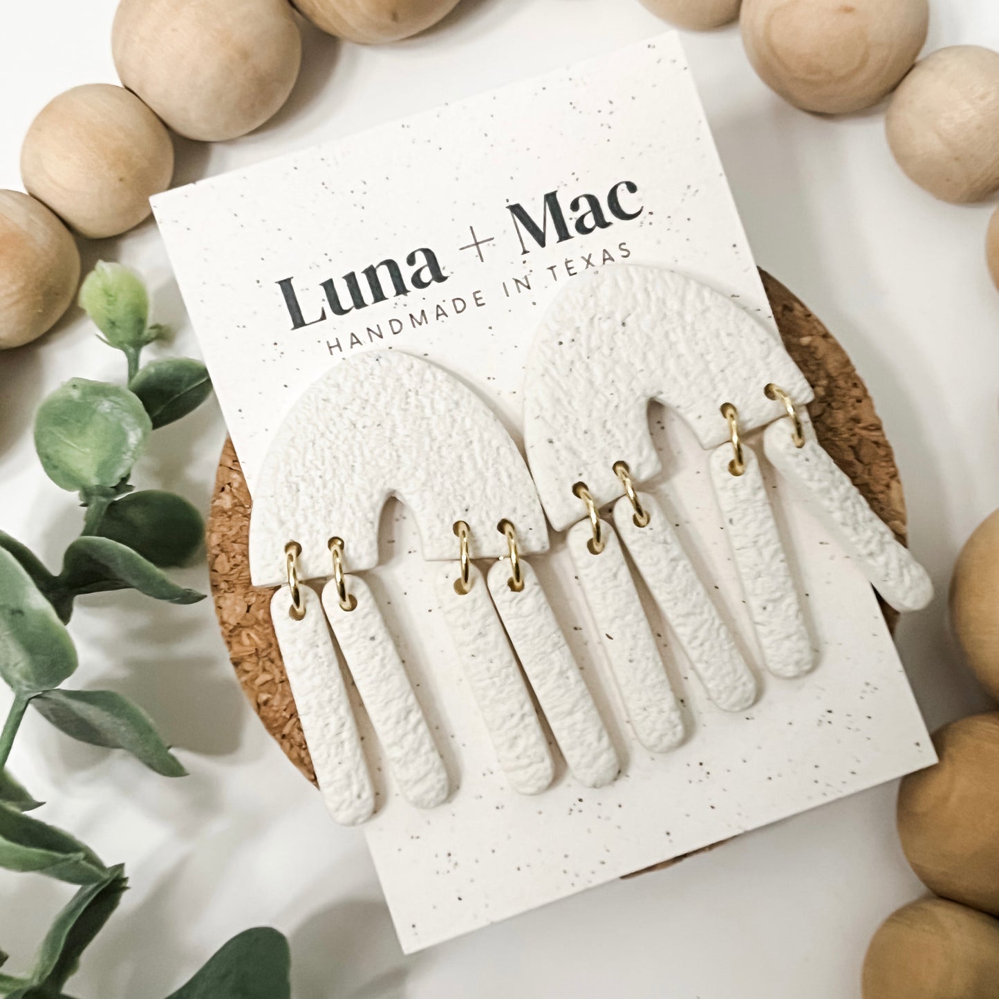 Dune Arch Earrings - Cream Texture