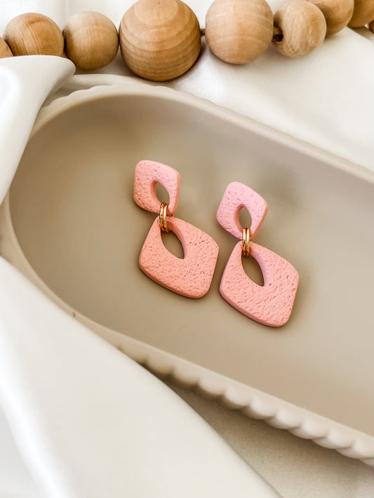 Geometric Textured Drops - Candy Heart