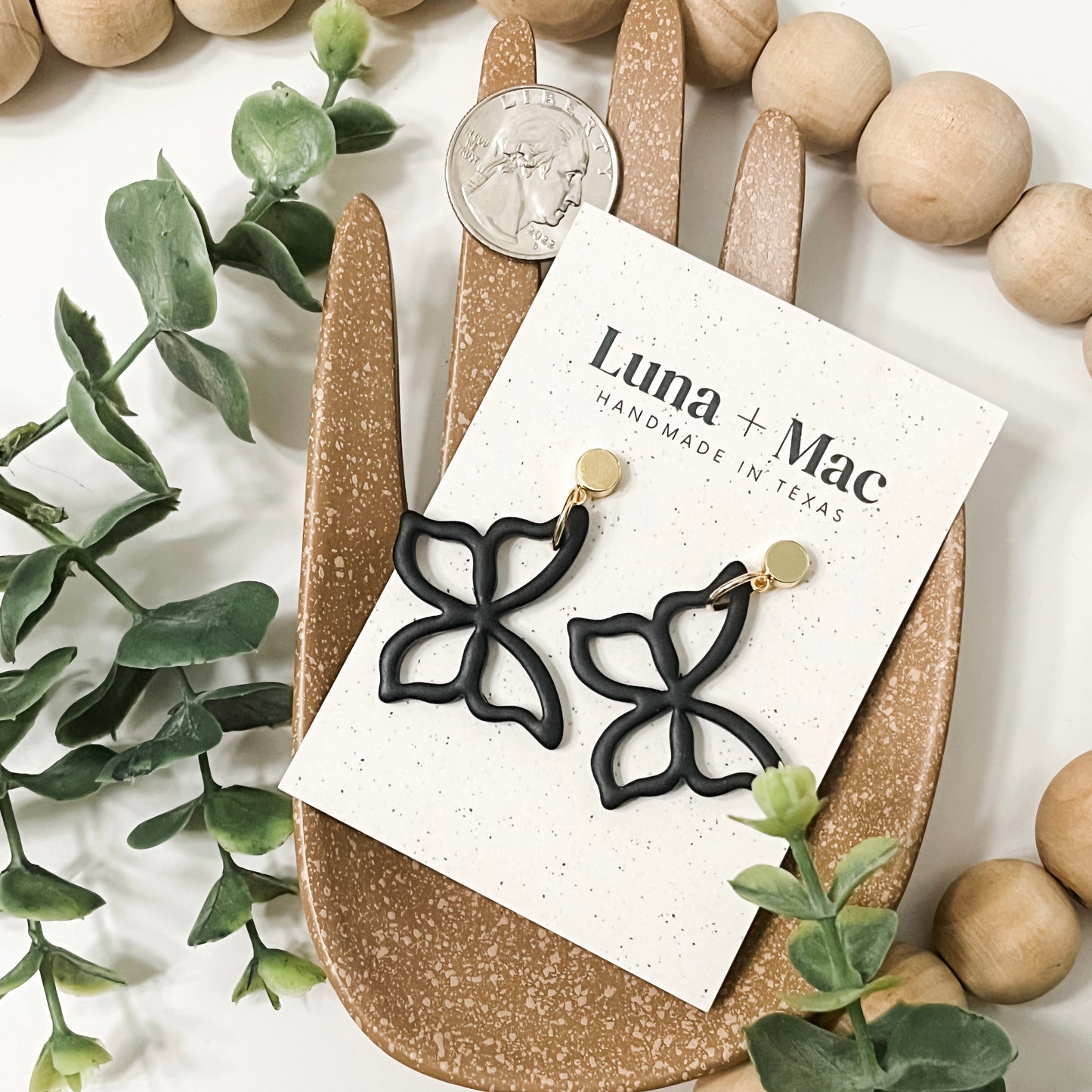 Flutterlight Earrings - Black