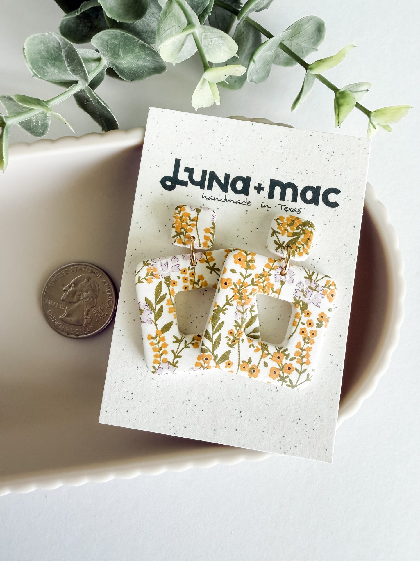 Modern Edge Earrings - Spring Florals