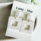 Sandstone Square Earrings - Cream Texture