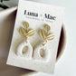 Verdant Vase Stud Earrings - Cream Texture