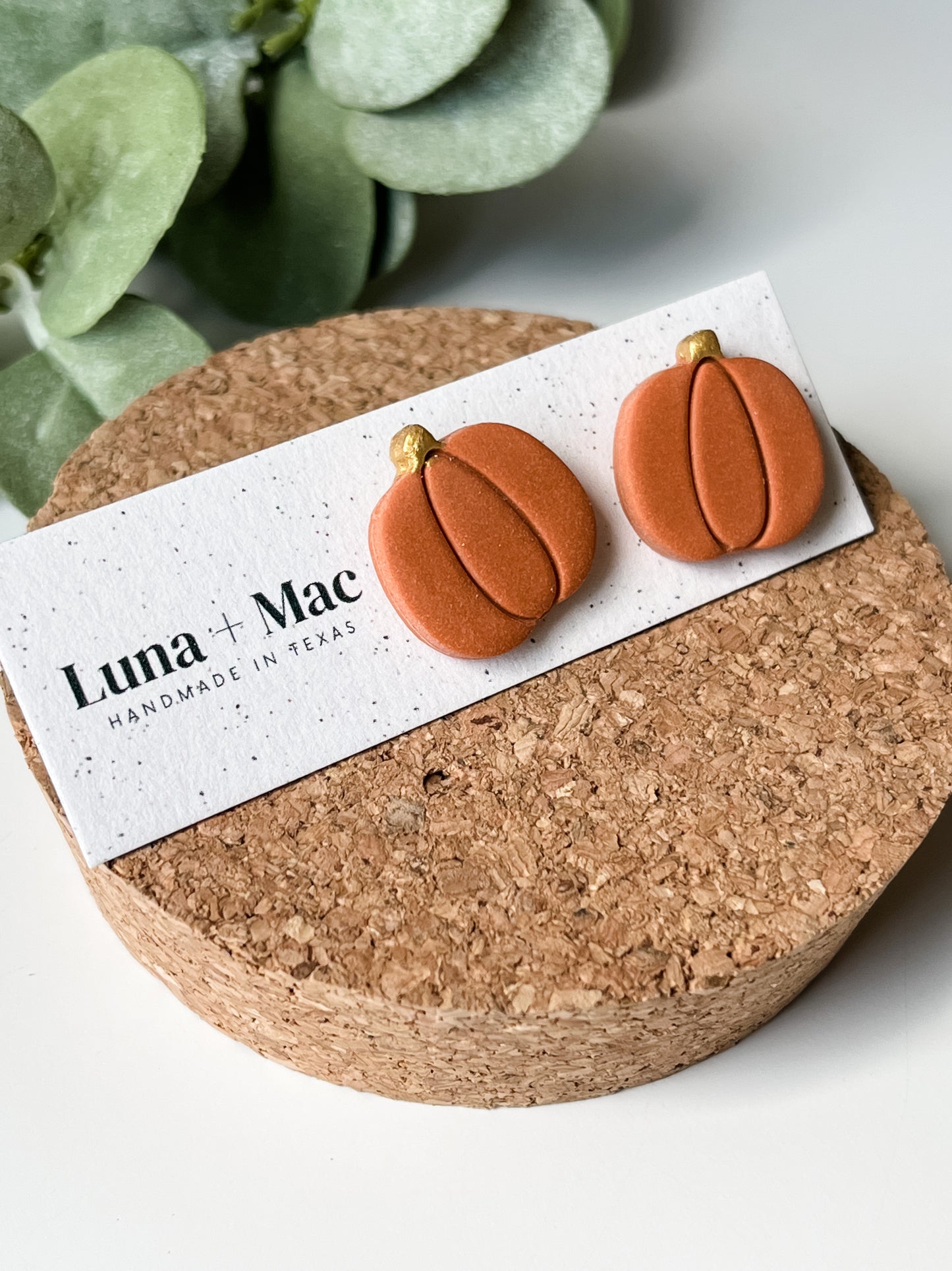 Pumpkin Stud Earring - Burnt Orange
